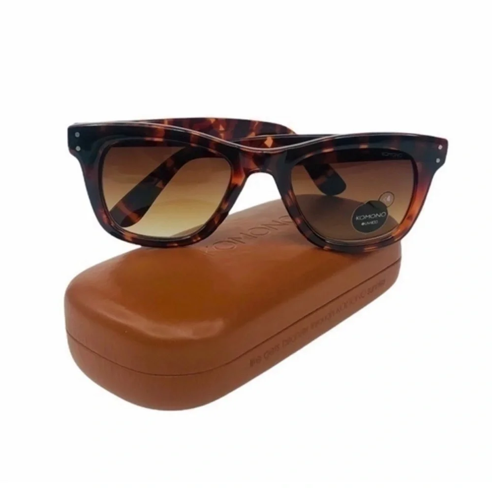 Komono Tortoise Shell Sunglasses wayfarer style brown orange NEW
